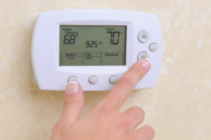 Thermostat set to heat