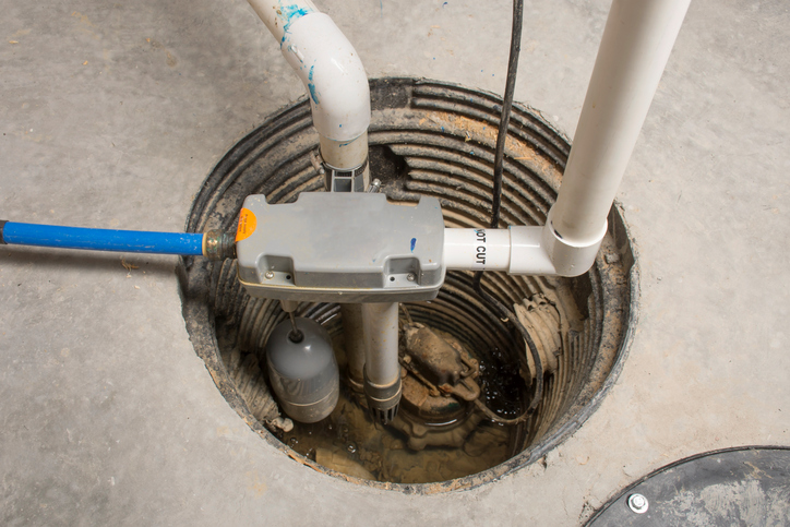 Sump pump in basement