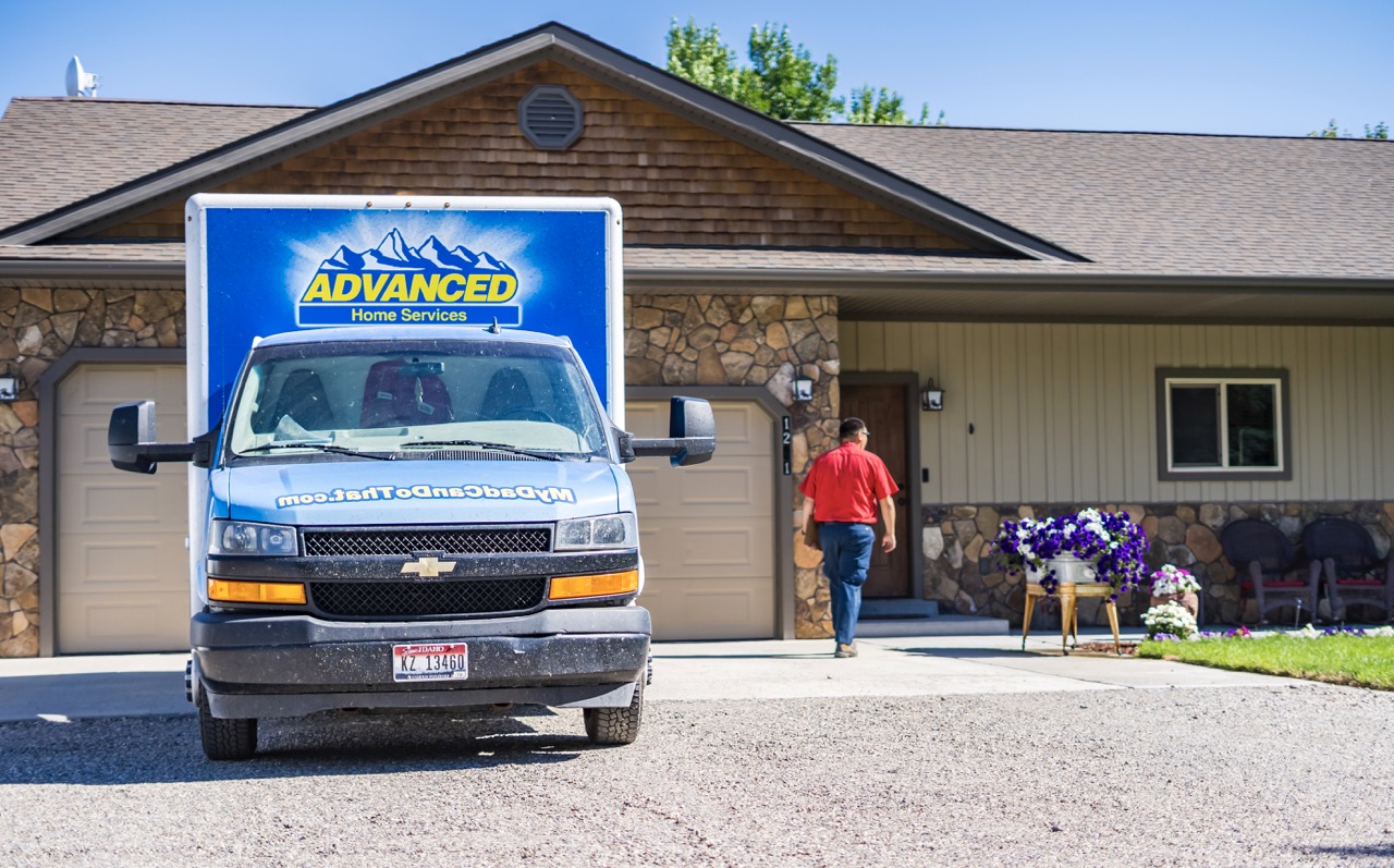 Advanced Home Services technician arriving.